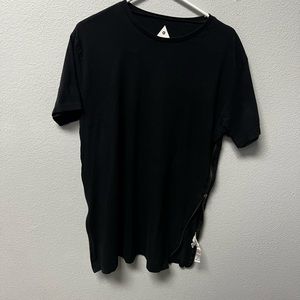 Topman Elongated Size-Zip T Shirt. Medium